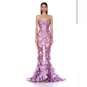 Bronx and Banco Purple Floral Maxi Dress